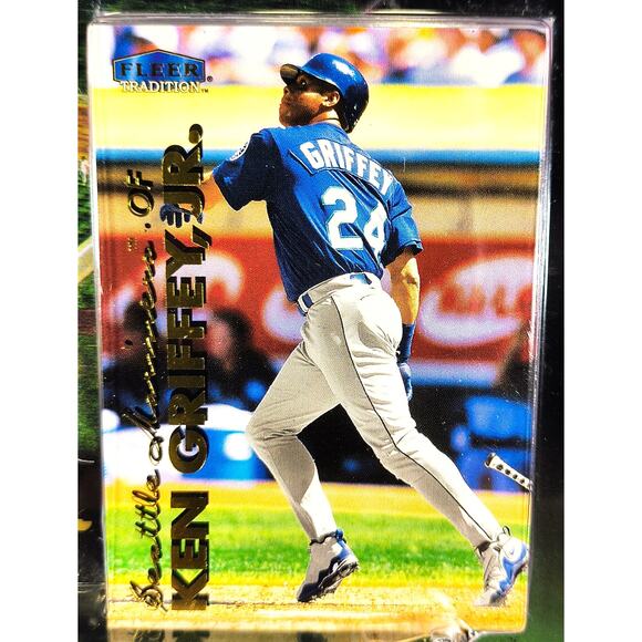 White Rose Collectibles KEN GRIFFEY JR. FLEER CARD w/ SEATTLE MARINERS PICK-UP - Picture 2 of 8